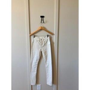 AG Adriano Goldschmied Farrah Ankle Seamless High Rise Skinny Jeans Cream 24R